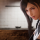 Tifa takes a moment in Seventh Heaven.